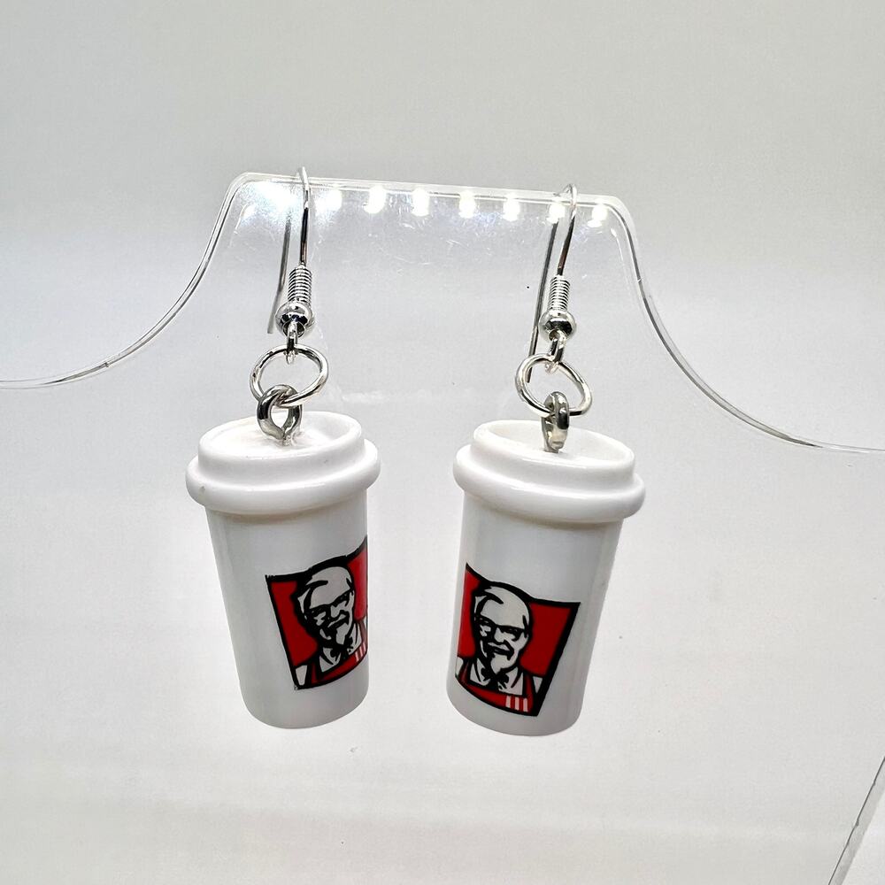 KFC Cup Earrings - Drink Earrings - Fast Food Earrings - Drink Accessories